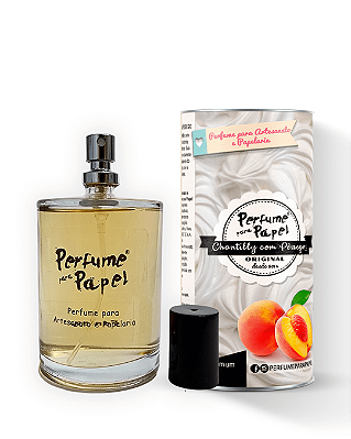 CHANTILY COM PESSEGO 100 ml - MEGA Perfume para Artesanato e Papelaria - Perfume para Papel