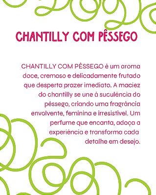 CHANTILY COM PÊSSEGO 100 Ml - MEGA Perfume Para Artesanato e Papelaria - Perfume para Papel