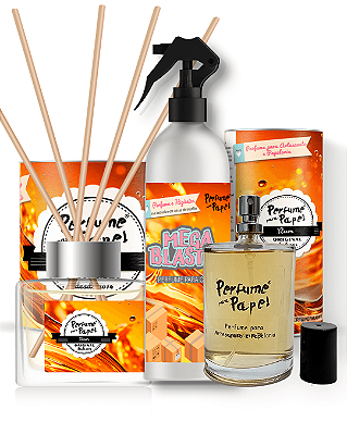 RUM - COMBO COMPLETO - Perfume para Artesanato e Papelaria 100 ml + Mega Blaster 250 ml + Difusor de Varetas 250 ml - Perfume para Papel