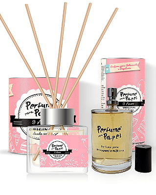 9 ANOS - COMBO PERFEITO - Perfume para Artesanato e Papelaria 100 ml + Difusor de Varetas 250 ml - Perfume para Papel