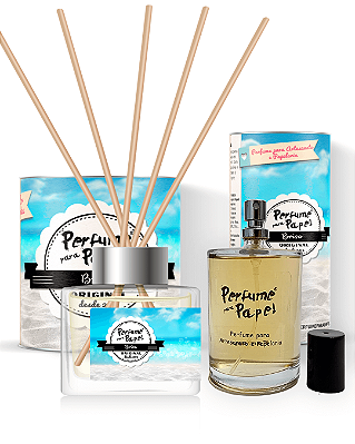 BRISA - COMBO PERFEITO - Perfume para Artesanato e Papelaria 100 ml + Difusor de Varetas 250 ml - Perfume para Papel