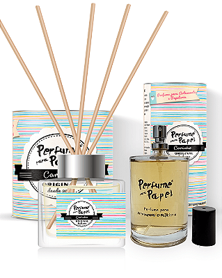 CARINHO - COMBO PERFEITO - Perfume para Artesanato e Papelaria 100 ml + Difusor de Varetas 250 ml - Perfume para Papel
