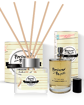 TALCO - COMBO PERFEITO - Perfume para Artesanato e Papelaria 100 ml + Difusor de Varetas 250 ml - Perfume para Papel