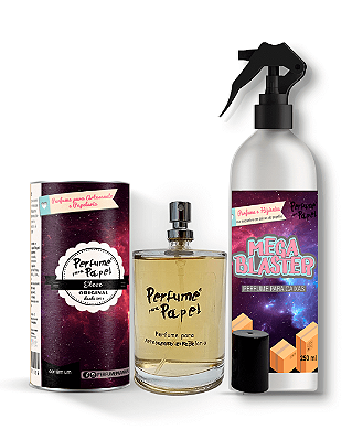 ELEVE - COMBO INTELIGENTE - Perfume para Artesanato e Papelaria 100 ml + Mega Blaster 250 ml - Perfume para Papel