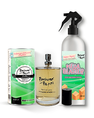 HELLO - COMBO INTELIGENTE - Perfume para Artesanato e Papelaria 100 ml + Mega Blaster 250 ml - Perfume para Papel