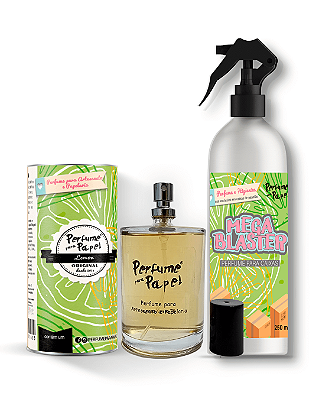 LEMON - COMBO INTELIGENTE - Perfume para Artesanato e Papelaria 100 ml + Mega Blaster 250 ml - Perfume para Papel