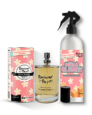 ROSAS BRANCAS - COMBO INTELIGENTE - Perfume para Artesanato e Papelaria 100 ml + Mega Blaster 250 ml - Perfume para Papel