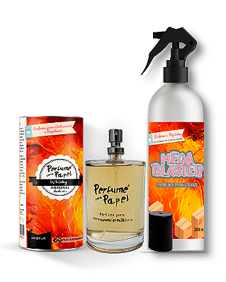 WHISKY - COMBO INTELIGENTE - Perfume para Artesanato e Papelaria 100 ml + Mega Blaster 250 ml - Perfume para Papel