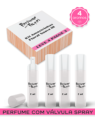 KIT FLORAL SUAVE 3 - Leve 4 Pague 3 Perfume para Artesanato e Papelaria (Doce Inocência, Nortear, Realizar, Tranquilidade)
