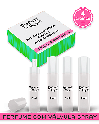 KIT FRUTAS ADOCICADAS 2 - Perfume para Artesanato e Papelaria (Leve 4 Pague 3) aromas: Cereja, Maçãzinha, Melancia, Uvinha