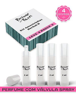 KIT HERBAL 2 - Perfume para Artesanato e Papelaria (Leve 4 Pague 3) aromas: Adoração, Harmonia, Milagre, Suavidade