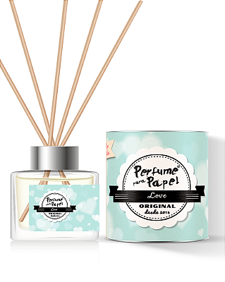 LOVE - DIFUSOR DE VARETAS Aromatizador para Ambientes 250 ml - Perfume para Papel