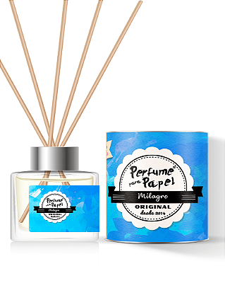 MILAGRE - DIFUSOR DE VARETAS Aromatizador para Ambientes 250 ml - Perfume para Papel