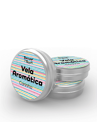 CARINHO - 50 Mini vela latinha 20g com caixa de presente (Personalizavel) - Perfume para Papel