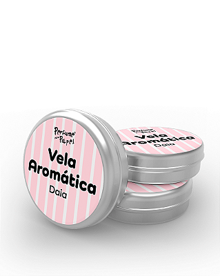 DAIA - 50 Mini vela latinha 20g com caixa de presente (Personalizavel) - Perfume para Papel