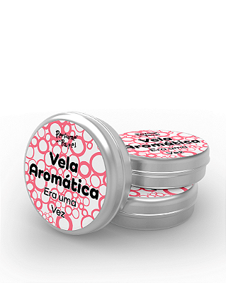ERA UMA VEZ - 50 Mini vela latinha 20g com caixa de presente (Personalizavel) - Perfume para Papel