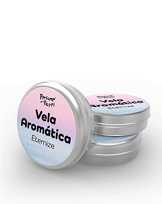 ETERNIZE - 50 Mini vela latinha 20g com caixa de presente (Personalizavel) - Perfume para Papel