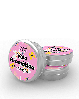 INSPIRAÇÃO - 50 Mini vela latinha 20g com caixa de presente (Personalizavel) - Perfume para Papel