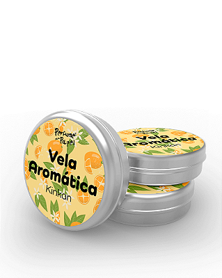 KINKAN - 50 Mini vela latinha 20g com caixa de presente (Personalizavel) - Perfume para Papel