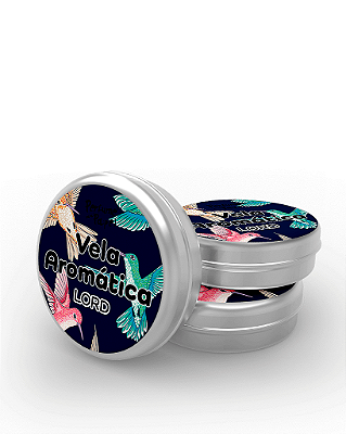 LORD - 50 Mini vela latinha 20g com caixa de presente (Personalizavel) - Perfume para Papel