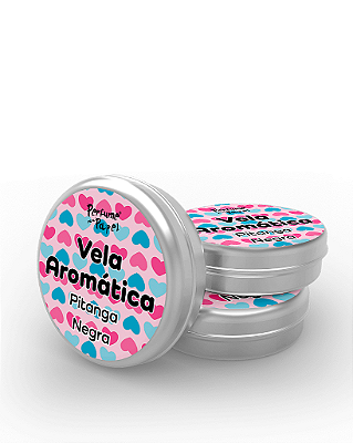 PITANGA NEGRA - 3 MINI VELA Aromática na latinha (3 unidades) - Perfume para Papel