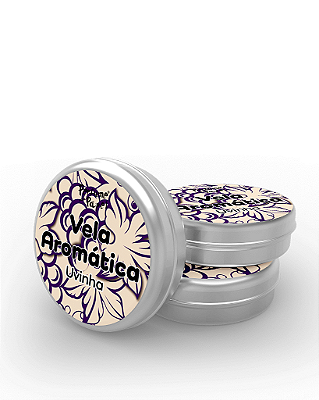 UVINHA - 50 Mini vela latinha 20g com caixa de presente (Personalizavel) - Perfume para Papel