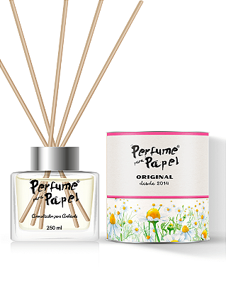 CAMOMILA - DIFUSOR DE VARETAS Aromatizador para Ambientes 250 ml - Perfume para Papel