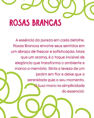 ROSAS BRANCAS 2 ml - POCKET Perfume para Artesanato e Papelaria - Perfume para Papel