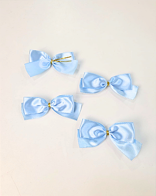 AZUL CLARO - Cartela Laço Prático Cetim Premium - Tam: M (8 unidades) | Sonho a Dois