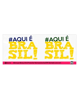 Transfer Termocolante DTF Barrado 27x11cm Vai, Brasil!