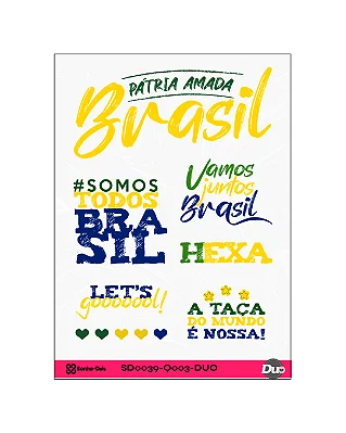 Transfer Termocolante DTF Cartela 13x18cm Vai, Brasil!