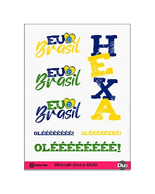 Transfer Termocolante DTF Cartela 13x18cm Vai, Brasil!