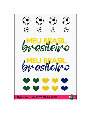 Transfer Termocolante DTF Cartela 13x18cm Vai, Brasil!