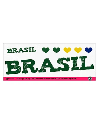 Transfer Termocolante DTF Barrado 27x11cm Vai, Brasil!