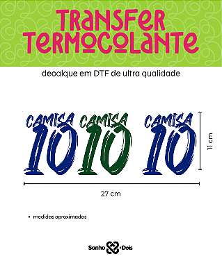Transfer Termocolante DTF Barrado 27x11cm Copa