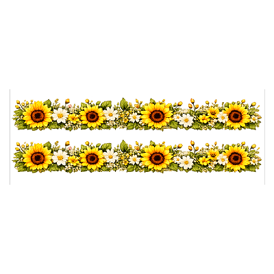 Transfer Termocolante DTF Barrado 27x11cm Floral