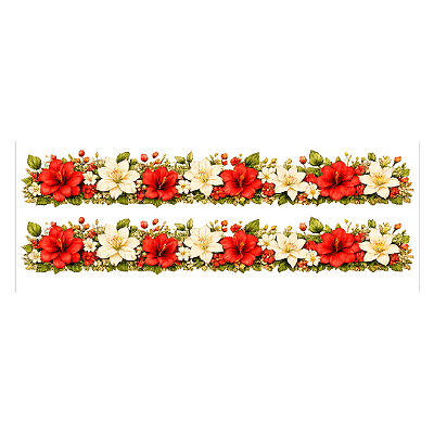 Transfer Termocolante DTF Barrado 27x11cm Floral