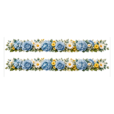 Transfer Termocolante DTF Barrado 27x11cm Floral