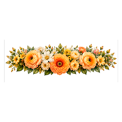Transfer Termocolante DTF Barrado 27x11cm Floral