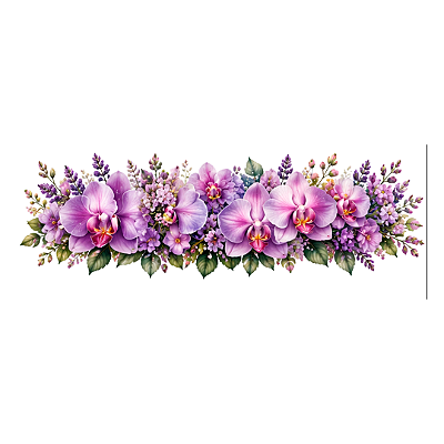 Transfer Termocolante DTF Barrado 27x11cm Floral