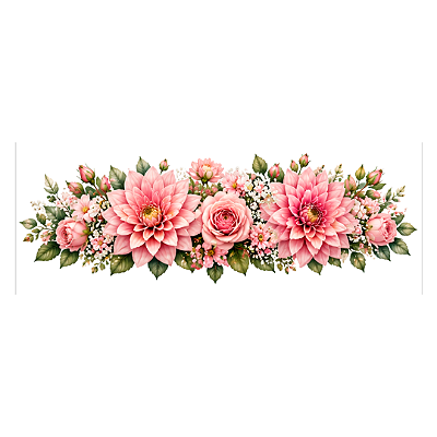 Transfer Termocolante DTF Barrado 27x11cm Floral