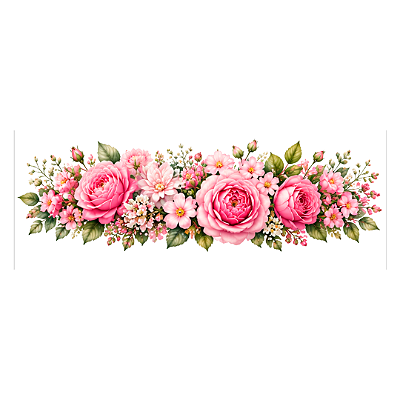 Transfer Termocolante DTF Barrado 27x11cm Floral