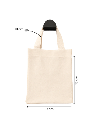 MIni Ecobag Sacolas Ecológicas  13x18 cm (LxA) Ecobag 100% Algodão Cru Lisa