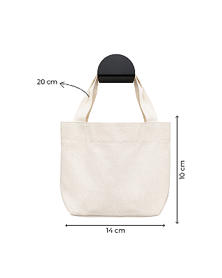 Mini Ecobag Sacolas Ecológicas 14x10x4 cm (LxAxP) 100% Algodão Cru Lisa