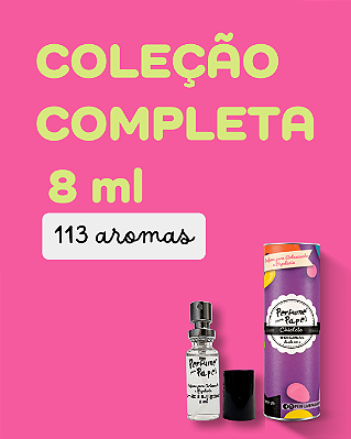 MINI 8 ml COLEÇÃO COMPLETA com 113 aromas - Perfume para Artesanato e Papelaria - Perfume para Papel