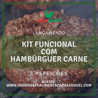 Kit funcional com hambúrguer de carne