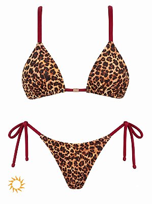 Biquíni Cortininha Estampa Leopardo
