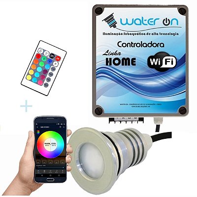Kit Iluminação Piscina 1 Refletor 23w Led + Controle Wifi SMART
