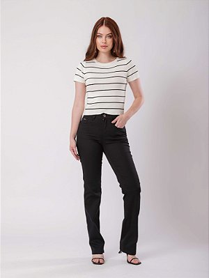 Calça Sarja Preta Tradicional Reta - BlackJeans - 22198