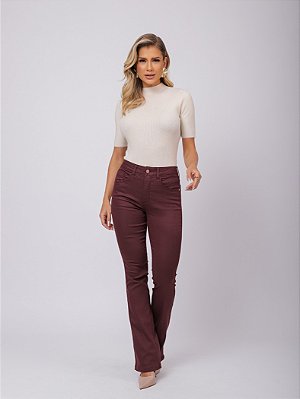Calça Flare Sarja Bordô - Loopper - K31751202